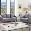 Sofia - Velvet Fabric Sofa, Loveseat Living Room (Set of 2) - Gray - Image 7