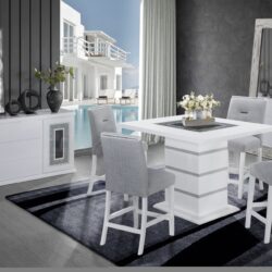 Ariya - Bar Table And Bar Stool Set - White