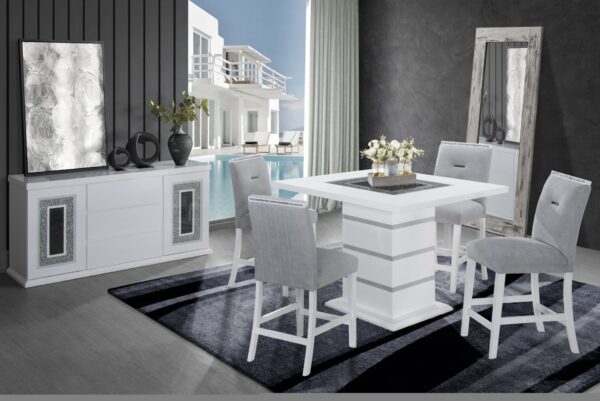 Ariya - Bar Table And Bar Stool Set - White
