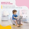 Qaba - Baby Rocking Horse Elephant Rocking Chair Toddler Rocker Toy With Sound Wooden Base Seat Safety Belt For 1.5-3 Year Old - Gray - Image 7