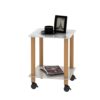 2 Piece Side Table, 2 Tier Space End Table, Modern Night Stand, Sofa Table, Side Table With Storage Shelve - White / Oak - Image 25