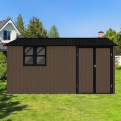 10'x12' Garden Sheds Outdoor Storage Sheds With Window - Brown