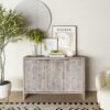 Accent Cabinet Farmhouse Style 3 Door Wooden Cabinet Sideboard Buffet Server Cabinet Storage Cabinet, For Living Room, Entryway, Hallway, Office, Kitchen And Dining Room - Natural Wood Wash - Image 3