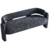 Boucle Upholstery Modern Sofa For Living Room - Dark Gray - Image 4