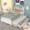 Twin Bed With Bookcase - White - Image 2