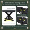 Functional Furniture Retro Style Dining Table Set With Extendable Table And 4 Upholstered Chairs For Dining Room And Living Room - Espresso - Image 7