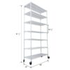 7 Tier Metal Shelf Wire Shelving Unit, 2450Lbs Heavy Duty Adjustable Storage Rack With Wheels & Shelf Liners For Closet Kitchen Garage Basement Commercial Shelving - White - Image 14