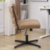 Armless Office Desk Chair No Wheels - Brown - Image 20