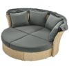 Outdoor Patio Daybed Wicker Rattan Double Daybed Round Sofa Furniture Set With Retractable Canopy, 4 Pillows For Lawn Garden Backyard Porch Pool - Gray - Image 24