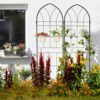 2 Pack Metal Garden Trellis Rustproof Trellis For Climbing Plant Outdoor Flower Support - Black - Image 16