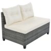 8 Pieces Outdoor Wicker Round Sofa Set, Half-Moon Sectional Sets All Weather, Curved Sofa Set With Rectangular Coffee Table, PE Rattan Water-Resistant And UV Protected, Movable Cushion - Beige - Image 14