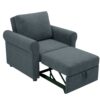 3 In 1 Sofa Bed Chair, Convertible Sleeper Chair Bed, Adjust Backrest Into A Sofa, Lounger Chair, Single Bed, Modern Chair Bed Sleeper For Adults - Deep Blue - Image 11