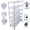 18" 6 Tier 6000Lbs Capacity Nsf Metal Shelf Wire Shelving Unit, Heavy Duty Adjustable Storage Rack With Wheels & Shelf Liners For Commercial Grade Utility Steel Storage Rack - Chrome - Image 9