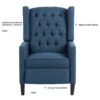 Manual Wing Chair Recliner - Blue - Image 12
