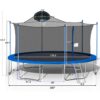 Trampoline For Adults & Kids With Basketball Hoop, Outdoor Trampolines With Ladder And Safety Enclosure Net For Kids And Adults - Blue - Image 8