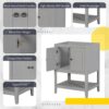 Bathroom Vanity Base Only, Soild Wood Frame, Bathroom Storage Cabinet With Doors And Open Shelf - Gray - Image 4