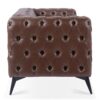 84.06" Width Traditional Square Arm Removable Cushion 3 Seater Sofa - Dark Brown - Image 5