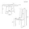 5 Piece Farmhouse Dining Table Set Wood Round Extendable Dining Table And 4 Upholstered Dining Chairs - Oak Natural / Antique White - Image 2