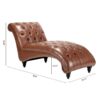 Tufted Armless Chaise Lounge - Brown - Image 11