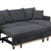 Colton - Woven Reversible Sleeper Sectional Sofa With Storage Chaise - Dark Gray - Image 4