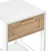 15.75" Rattan End Table With Drawer, Modern Nightstand, Side Table For Living Room, Bedroom - White - Image 13