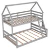 Twin Over Full House Bunk Bed With Built-In Ladder - Gray - Image 12
