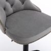Swivel Velvet Barstools Adjusatble Seat Height , Modern Upholstered Bar Stools With Backs Comfortable Tufted For Home Pub And Kitchen Island (Set of 2) - Gray - Image 12