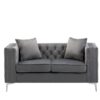 Lorreto - Velvet Fabric Sofa, Loveseat Living Room (Set of 2) - Gray - Image 6
