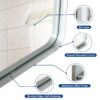 40X30" Brushed Silver Rounded Corner Rectangle Bathroom Mirror For Wall Metal Frame Wall Mounted Bathroom Mirror Vanity Bathroom Mirror (Horizontal & Vertical) - Silver - Image 10