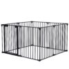Adjustable Safety Gate 8 Panels Play Yard Metal Doorways Fireplace Fence Christmas Tree Fence Gate For House Stairs Gate Prohibited Area Fence - Black - Image 15