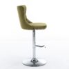Swivel Velvet Barstools Adjusatble Seat Height From 25-33", Modern Upholstered Chrome Base Bar Stools With Backs Comfortable Tufted For Home Pub And Kitchen Island (Set of 2), 1712Ol - Olive Green - Image 6