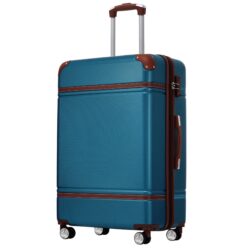 Hardshell Luggage With Tsa Lock, 24" Expandable Lightweight Suitcase With Spinner Wheels, Single Vintage Luggage - Blue