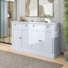 Kitchen Sideboard Storage Buffet Cabinet With 2 Drawers & 4 Doors Adjustable Shelves For Dining Room, Living Room - White - Image 13