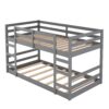 Twin Over Twin Bunk Bed With Ladder - Gray - Image 4