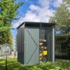 Tc53G Outdoor Metal Storage Shed Transparent Plate - Gray - Image 2