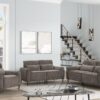 Valentina - Chenille Sofa Loveseat Chair Living Room (Set of 3) - Gray - Image 7