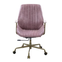 Hamilton - Top Grain Leather Office Chair - Pink
