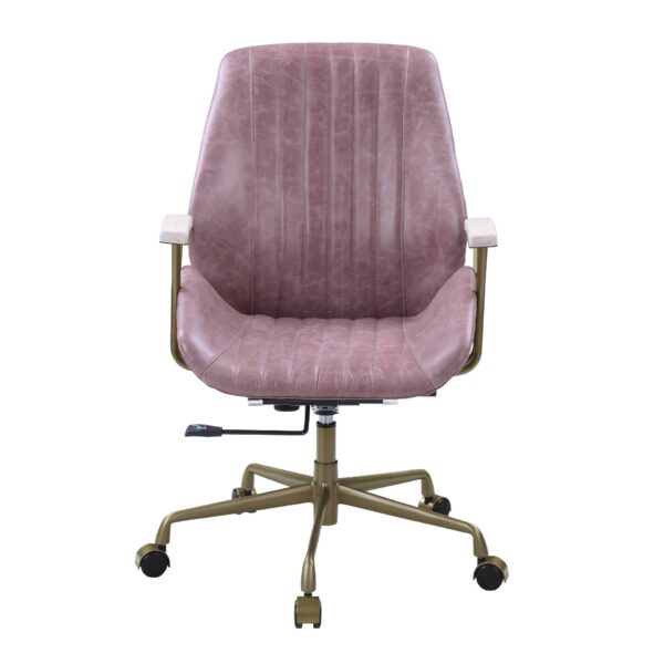Hamilton - Top Grain Leather Office Chair - Pink