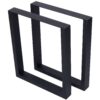 Square Table Legs 28X 24", Wide Metal Table Legs, Heavy Duty Steel Desk Legs Table Leg Dining Table Legs Coffee Desk Leg (Set of 2) - Black - Image 3