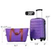 Hardshell Luggage Sets 20" / Bag Spinner Suitcase With Tsa Lock Lightweight - Purple - Image 6