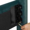 Queen Size Green Velvet Tufted Upholstered Platform Bed - Image 4