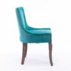 Ultra Side Dining Chair,Thickened Fabric Chairs With Neutrally Toned Solid Wood Legs, Bronze Nail Head (Set of 2) - Blue - Image 4
