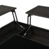 Bruno - Wooden 3 Piece Lift Top Coffee And End Table Set With Tempered Glass Top And Drawer (Set of 3) - Ash Gray - Image 5