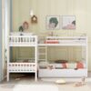 Twin L Shaped Bunk Bed With Drawers - White - Image 12