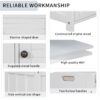 Storage Bench With 3 Shutter-Shaped Doors, Shoe Bench With Removable Cushion And Hidden Storage Space - White - Image 6