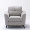 Callie - Woven Fabric Living Room Sofa, Loveseat, Chair (Set of 3) - Light Gray - Image 7