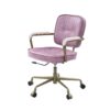 Siecross - Top Grain Leather Office Chair - Pink - Image 6