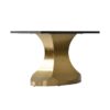 70.84" Modern Artificial Stone Panel Golden Stainless Steel Curved Legs, Can Accommodate 6-8 People - White / Gold - Image 6
