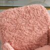 Office Chair, Artificial Rabbit Hair Home Office Chair With Golden Metal Base, Adjustable Desk Chair Swivel Office Chair, Vanity Chair - Pink - Image 9