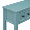 Rustic Entryway Console Table Long Sofa Table With Two Different Size Drawers And Bottom Shelf For Storage - Turquoise Green - Image 16